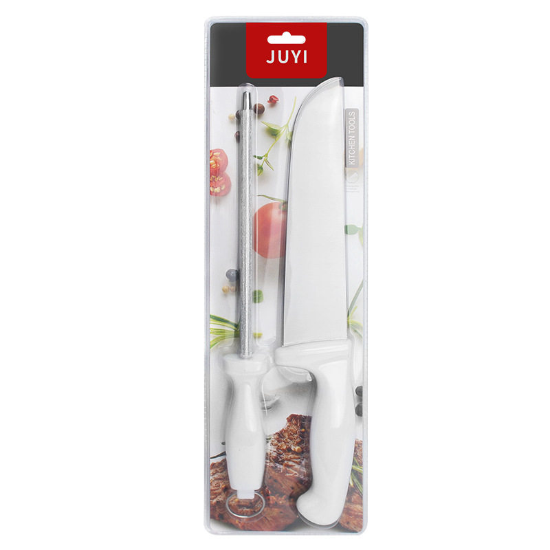 Foreign trade barbecue two-piece kitchen knife set chef knife barbecue meat fork sharpener BBQ camping tools