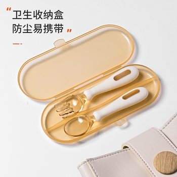 New silicone baby eating spoon fork twist spoon fork silicone rubber PPSU twist spoon fork suit