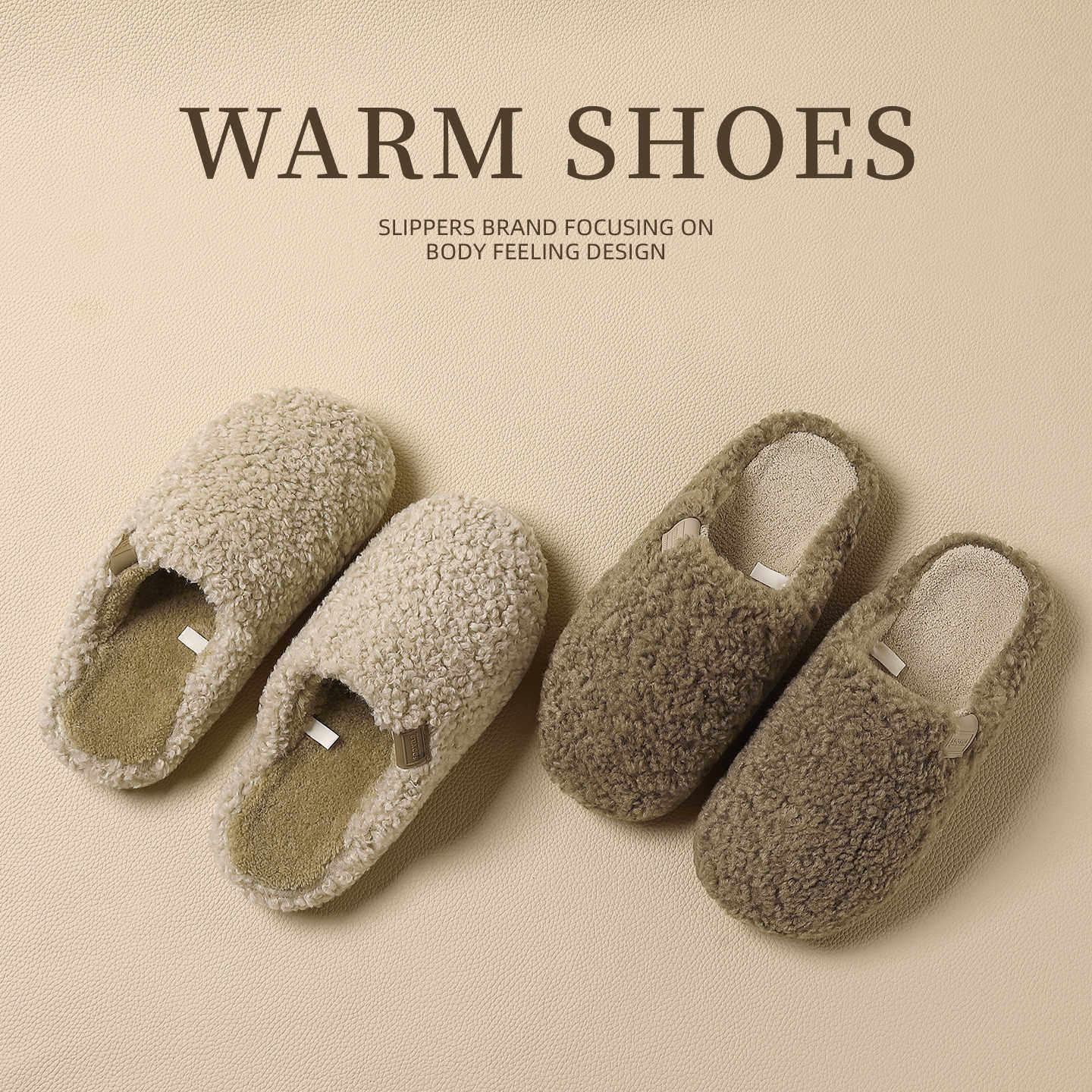 Lamb Velvet Cotton Slippers for Women Autumn and Winter 2025 New Home Indoor Warm Thick-Soled Furry Slippers for Men Winter