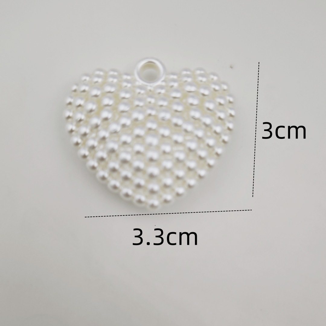 Cross-border Hot Sale Baroque Imitation Pearl Love Pendant Jewelry Accessories Clothing Accessories DIY Keychain Amazon