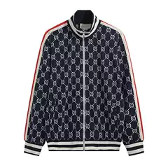 European and American Retro Contrast Color Autumn Rip Collar Printed Sweatshirt Jacket Baseball Suit Zipper Jacket suit for Men and Women