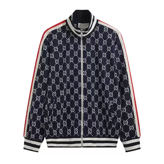 European and American Retro Contrast Color Autumn Rip Collar Printed Sweatshirt Jacket Baseball Suit Zipper Jacket suit for Men and Women