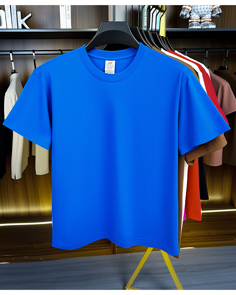 Áo polo nam cổ tròn 100% cotton chải kỹ, áo thun tay ngắn thoáng khí mùa hè — Màu cam, Đỏ Trung Hoa, Màu xanh dương, Xanh nước biển