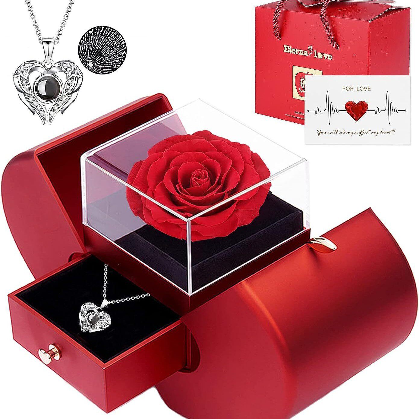 Cross-border Christmas Mother's Day Apple Jewelry Box Rose Jewelry Gift Box Soap Flower Ring Necklace Packaging Box