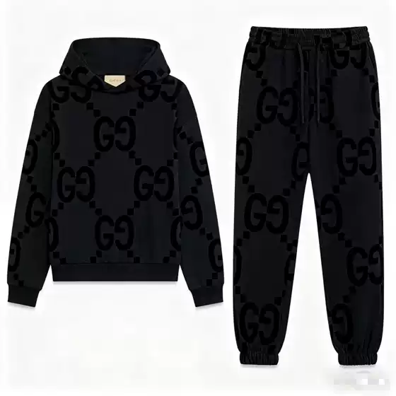 Cross-Border 2055 New European Station Accessible Luxury Autumn and Winter Hooded g Letter Full-Print Sweatshirt Suit for Men and Women