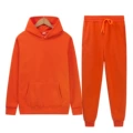 Orange solid color sweater suit