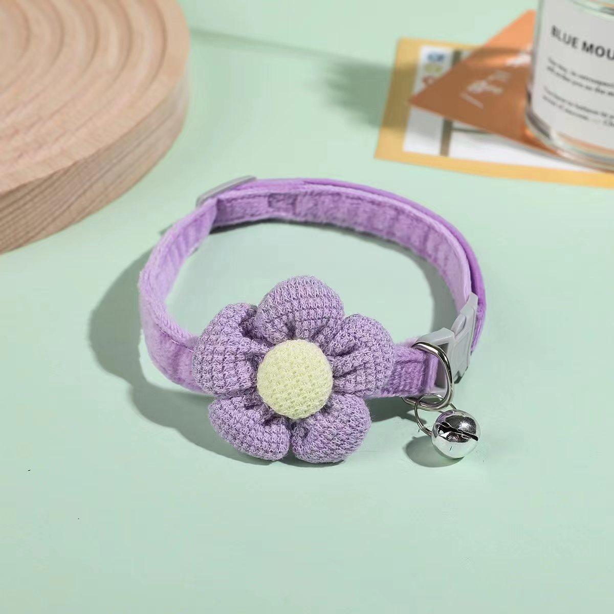 Pet Plush Flower Collar Angel Wings Collar Cat Bell Collar Pet Cat Dog Universal Cute Collar
