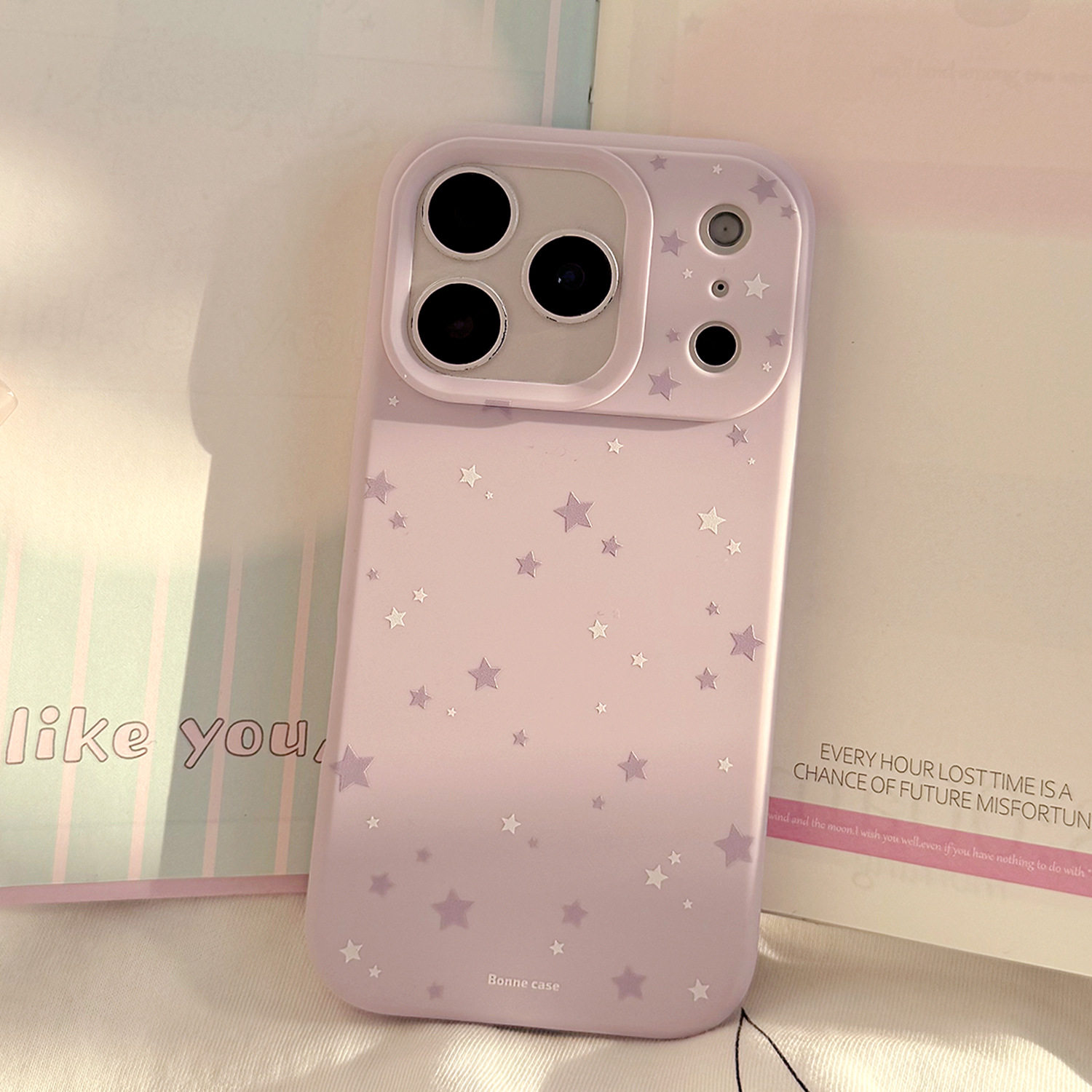[under the Tower] Suitable for Iphone17Promax Sweet Cool Purple White Star 16 Mobile Phone Case 15 Soft Cover 14 New Style 13