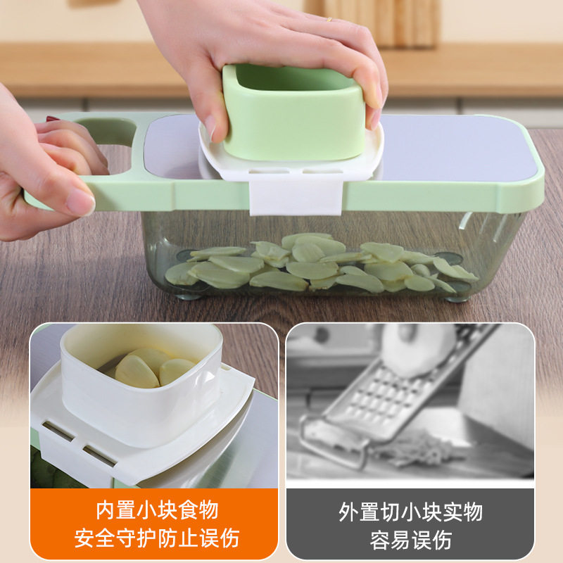 Kitchen household potato grater cucumber shredder stainless steel grater multi-function slicing shredder with basket