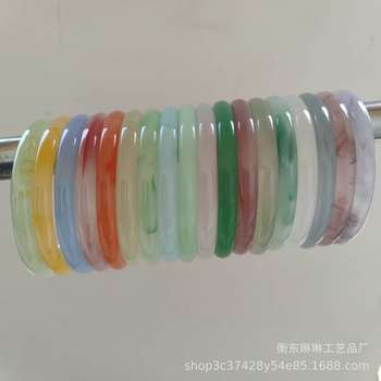 8mm Bold Rod Inner Diameter 60mm Round Jingle Bracelet Glass Imitation Jade Bracelet Floating Flower Bracelet