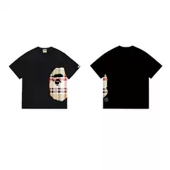 2025 Cross-Border Foreign Trade Wholesale High-Quality Bape Short-Sleeve Monkey Print Casual Street Style Unisex Loose Oversized T-Shirt