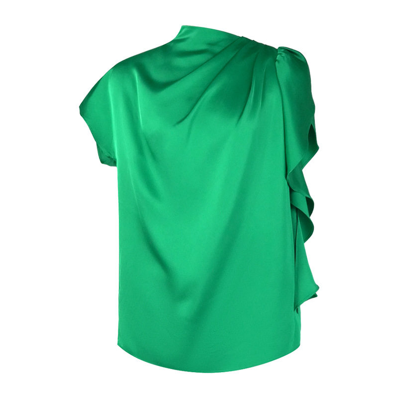 Áo thun nữ oversize cổ tròn tay ngắn dáng rộng — [Xanh lục]