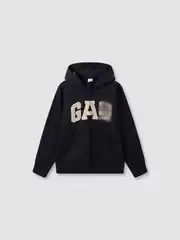 Ga Trendy Brand New Letter Embroider Printed Zipper Hooded Sweatshirt Fleece-Lined Casual Wide Casual Couple Same Style for Men and Women