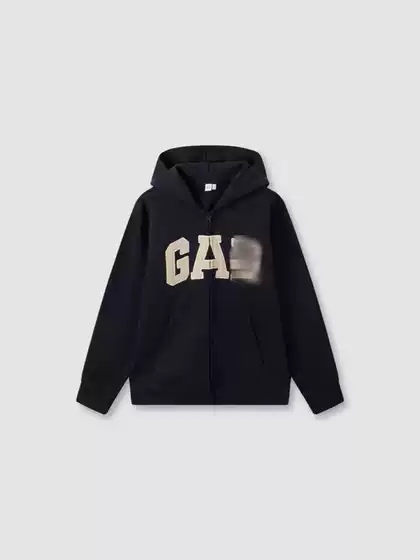 Ga Trendy Brand New Letter Embroider Printed Zipper Hooded Sweatshirt Fleece-Lined Casual Wide Casual Couple Same Style for Men and Women