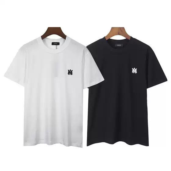 Loose Couple T-Shirt New Trendy Brand Casual Embroidered Short-Sleeve Logo Amiri Cross-Border Unisex Version