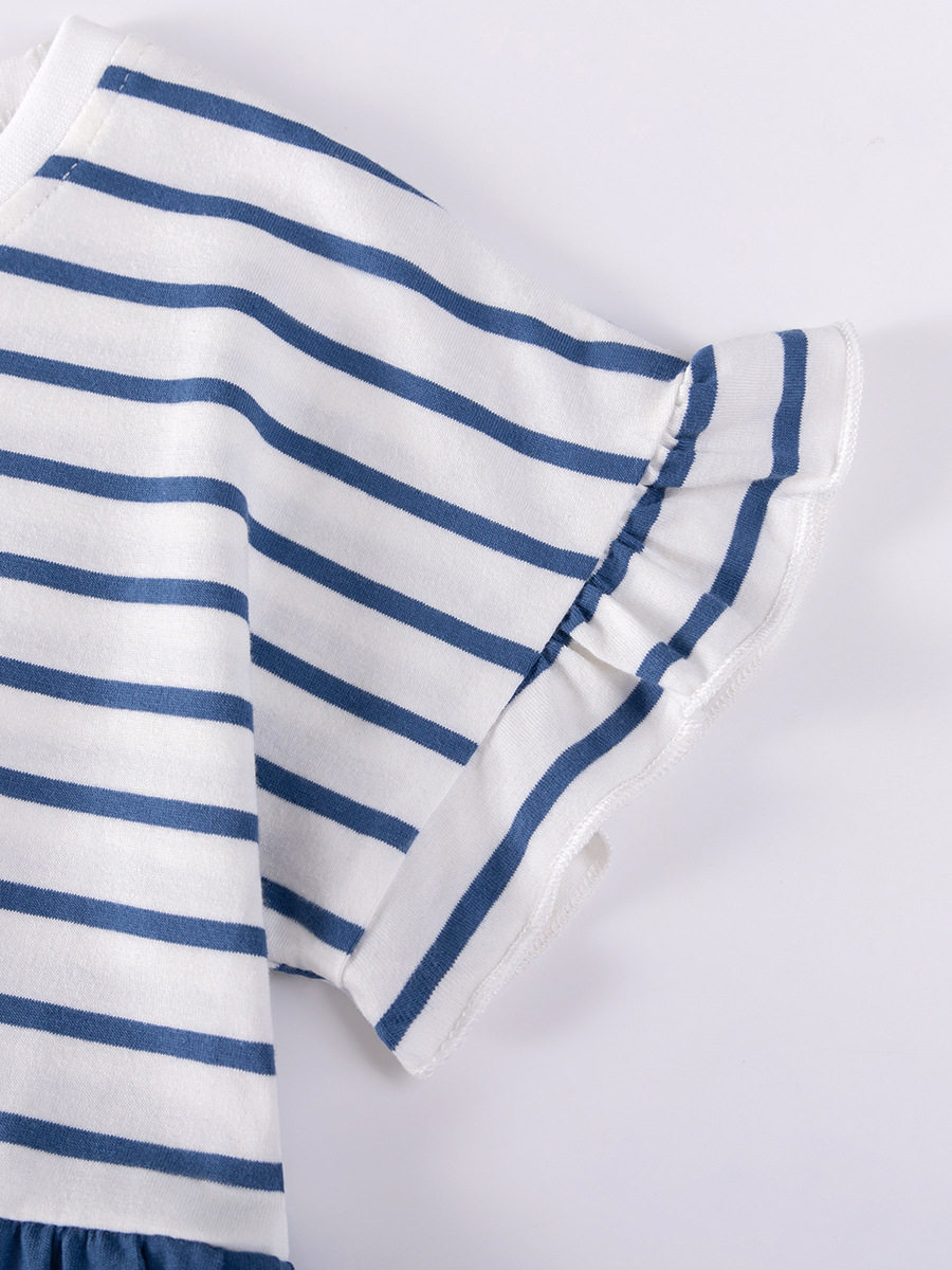 Factory Direct Sales Girls' Dress, Summer Cartoon Striped Kids' Skirt, [Style] Kids' Dress Wholesale