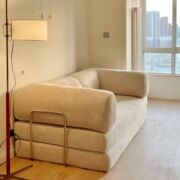 Retro Fabric Compressed Sofa Bed Small Apartment Living Room Bedroom Foldable Removable and Washable Two-Person Module Sofa