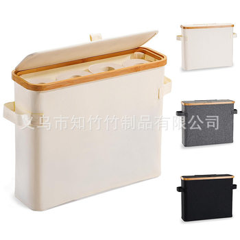 Cross-border Cloth Cover Roll Paper Storage Basket Tissue Storage Basket Dustproof Water-repellent Toilet Sundries Storage Toilet Non-slip