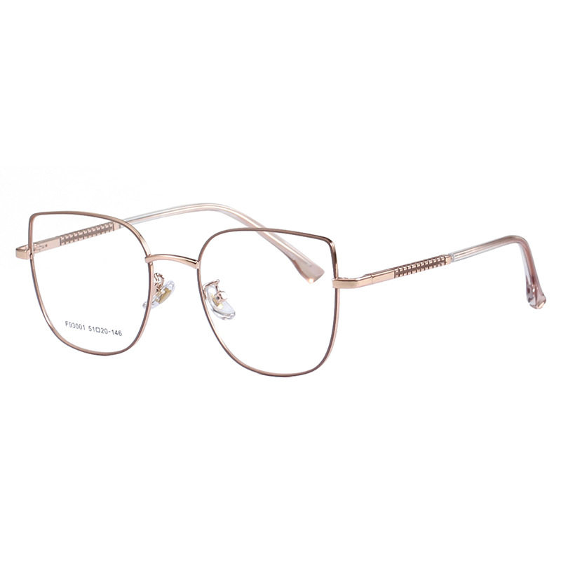 F93001 Cat Eye Retro Glasses Frame 2022 New Personalized Flat Mirror European and American Metal Trendy