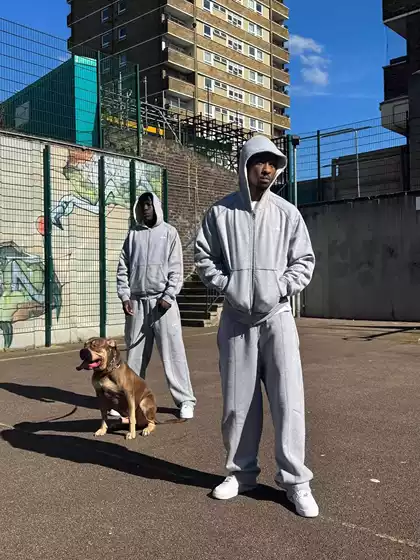 Corteiz British Hip-Hop Street Dance Hooded Sweatshirt Jacket Men's Loose Sports Suit Straight-Leg Sweatpants