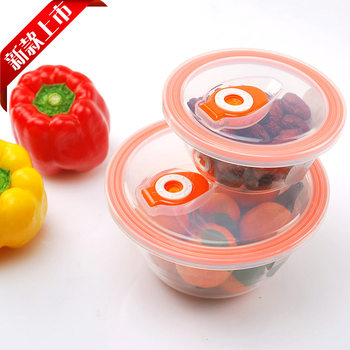 Phoenix Fresh-keeping Box Fresh-keeping Bowl suit Kitchen Microwave Oven with Lid Glass Heat-resistant Round Lunch Box