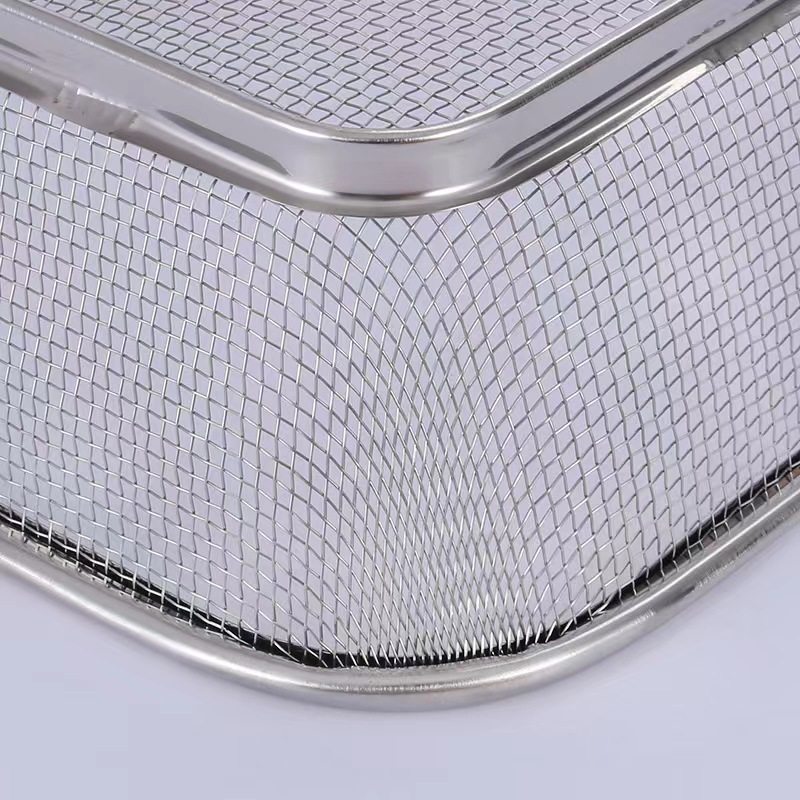 New rectangular stainless steel vegetable and fruit basket kitchen supplies drain basket punching mesh storage basket