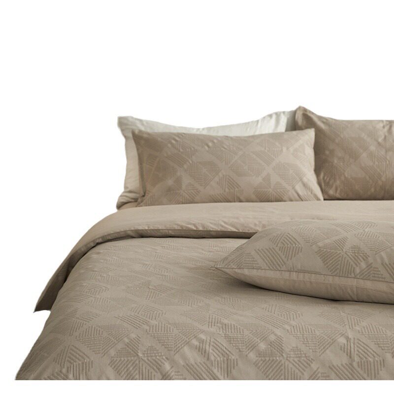 Class A Japanese-style double-layer yarn cotton four-piece set pure cotton light luxury high-end bedding naked sleeping quilt cover bed sheet 4