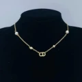 Z082-gold color (shijia pearl with diamond necklace)