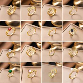 Cross-Border New Micro-Inlaid Zircon Trendy Ring for Women, Fashionable Light Luxury High-End Index Finger Ring for Women, Adjustable Open Ring