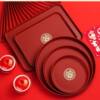 Wedding fruit plate wedding plate wedding candy living room red festive tea tray wedding word plate wedding supplies