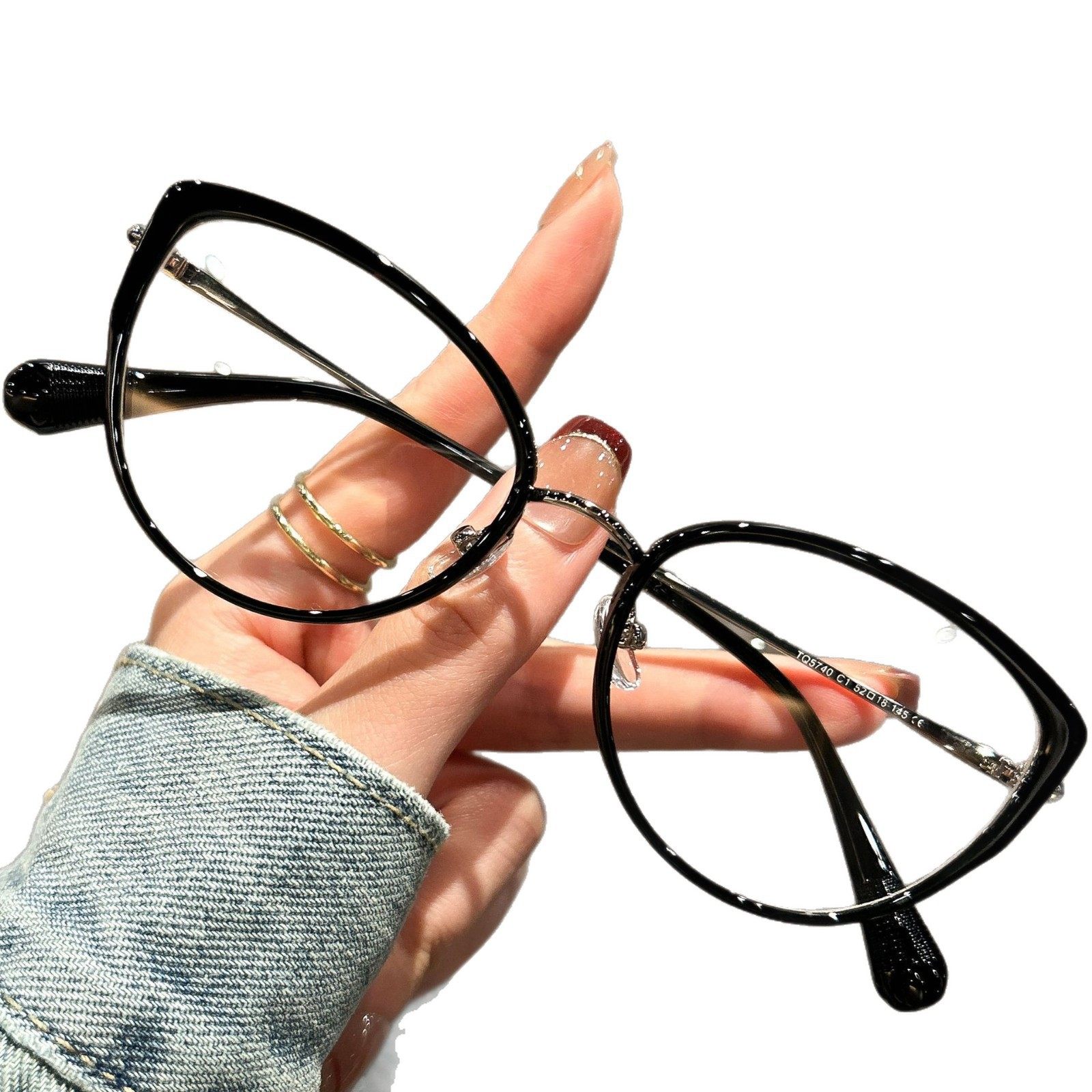 Women's Cold Frame Glasses for Myopia, High-End Brown Modern Style with Ultra-Light Glasses Frame, Cat-Eye American Retro