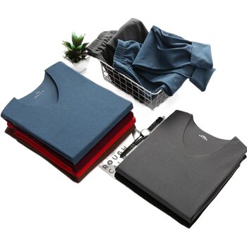 De Rong Seamless Thermal Underwear Set Men's Quick Warm Bottoming Shirt Double-Sided Velvet Autumn Clothes Autumn Pants Thickened Wholesale