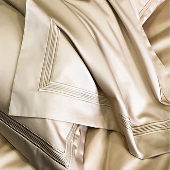 Class A 140 Egyptian long-staple cotton four-piece cotton bed sheet quilt cover embroidered simple hotel bedding