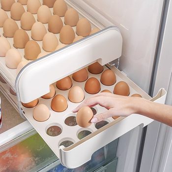 Egg Storage Box for Refrigerator, Drawer-Type Egg Box, Egg Rack Holder, Crisper Box Organization Artifact, Cross-Border Wholesale