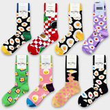 Кожаные носки Hi, европейский и американский тренд, happy socks, женские носки, модная индивидуальность, уличные носки, женские модные носки весной и осенью