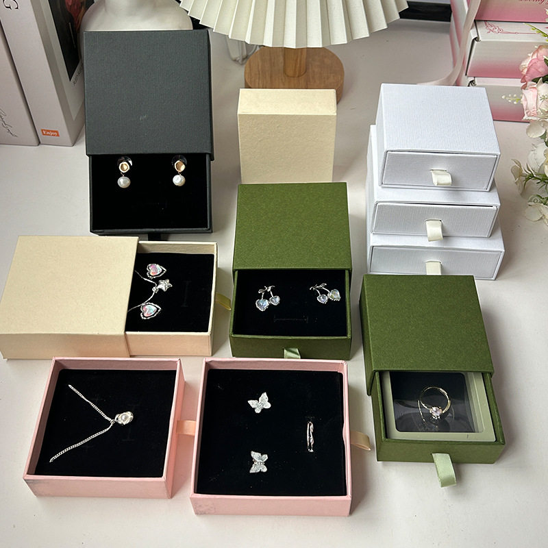 Wenwan Bracelet Jewelry Packaging Box Customized High-End Pull-Out Display Jewelry Crystal Bodhi Jewelry Packaging Gift Box