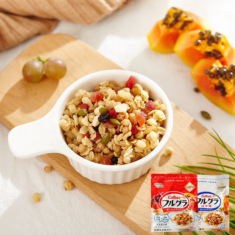 Japanese Calbee Fuguola Mixed Oatmeal Substitute Nutritious Instant Reduced Sugar Breakfast Wholesale
