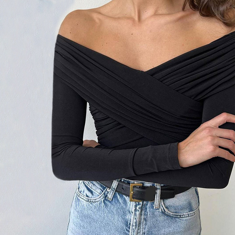 Off Shoulder Crop Top Sexy Elegant Spring Summer Style Perfect for Casual Outings Wholesale Available