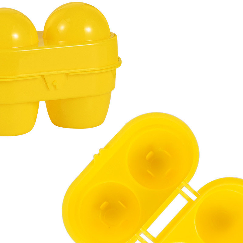 Outdoor 2-grid egg box portable camping egg protection tray travel breakfast tea egg box household refrigerator egg tray