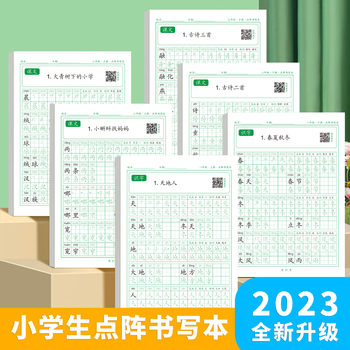 Elementary school students first, second and third grade Chinese new words preview card book words dictation Tian Zige practice copybook video teaching
