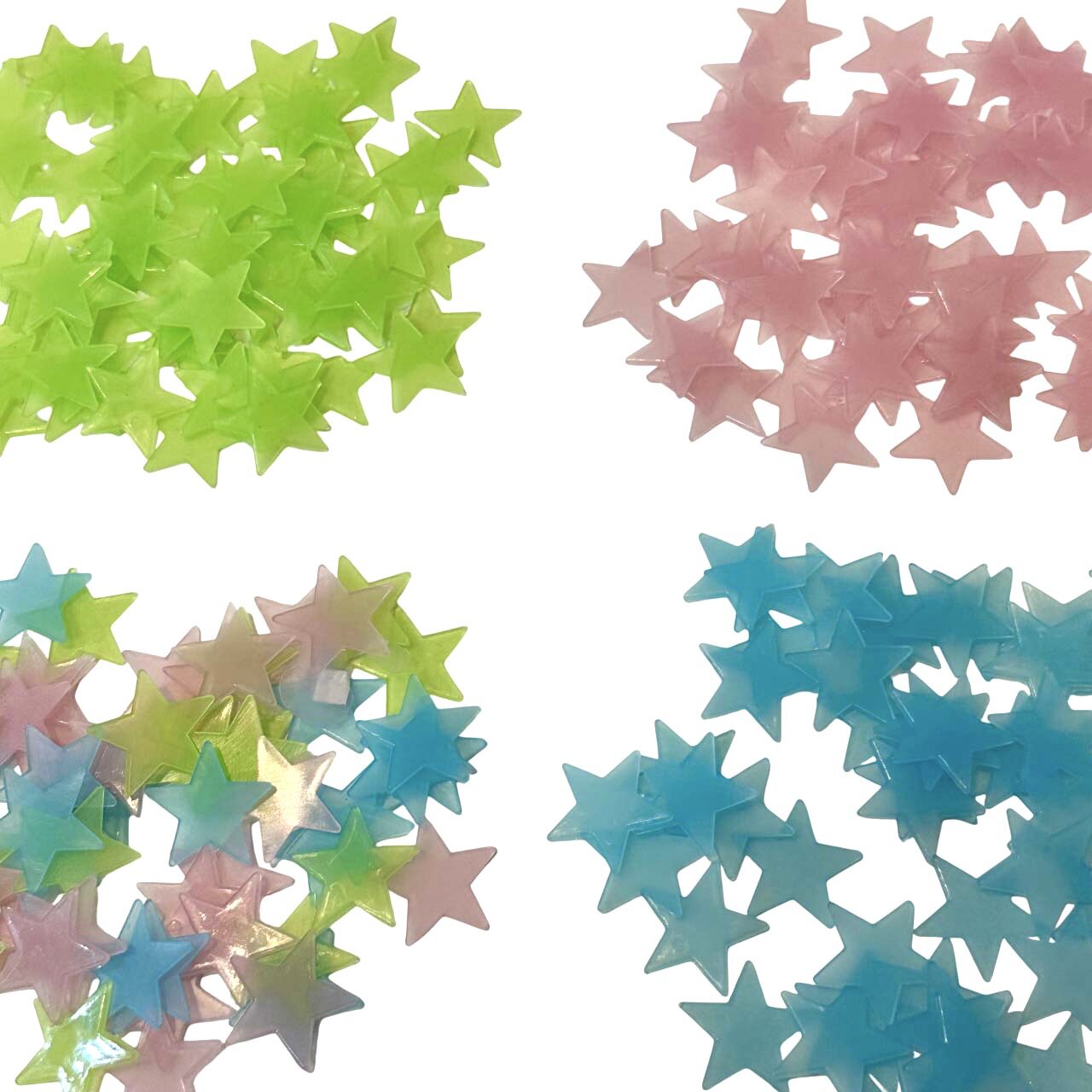 2-3cm夜光星星墙贴装饰荧光五角星跨境彩色发光门窗贴立体冰箱贴