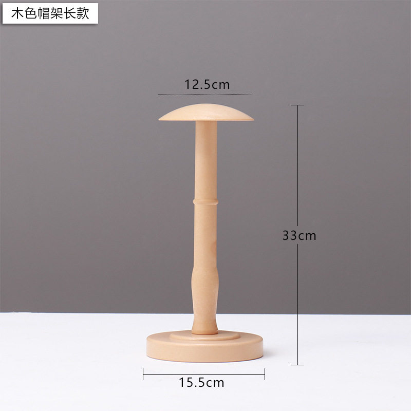 ウッドカラーのロングハットラック