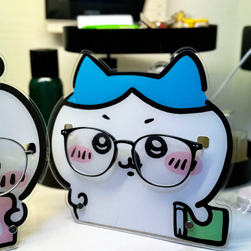 Jiyika Wow Glasses Frame Acrylic Hairpin Glasses Placement Storage Bracket Cartoon Small Eight Desktop Ornaments Stand