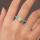 Longfeng натуральная бирюза Hubei Shiyan Turquoise S925 посеребренная 18-каратным золотом круглая бусина diy ring женское кольцо mini 3