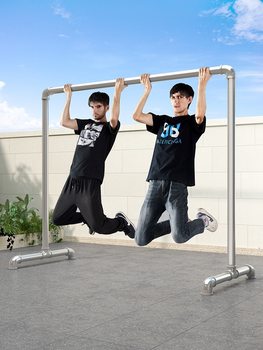 Steel Pipe Clothes Drying Rack, Clothes Rack, Clothes Drying Rod, Balcony Household Floor-Standing Bedroom Outdoor Clothes Hanging Simple Quilt Drying Pipe