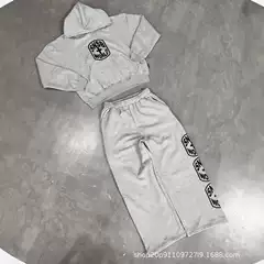 Cross-Border 2025 European and American Retro Harajuku Sports Suit Personalized Street Fashion Sweatshirt Fashion Loose Casual Suit