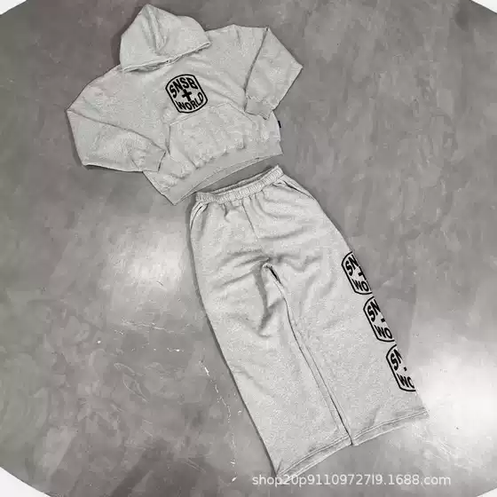 Cross-Border 2025 European and American Retro Harajuku Sports Suit Personalized Street Fashion Sweatshirt Fashion Loose Casual Suit