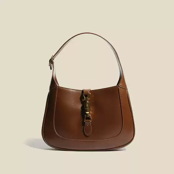 Commuting versatile women's crossbody bag, leather handbag, shoulder bag, niche style, French stick, light luxury, high-end feeling, underarm bag