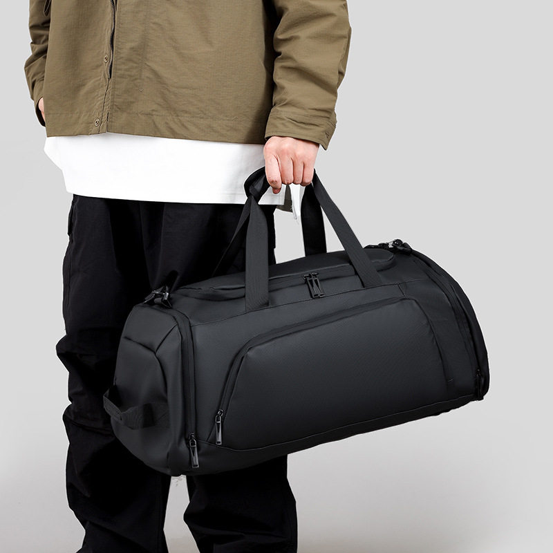Cross-Border Wear-Resistant Travel Bag, High-End Sports Fitness Bag, Men's Wet and Dry Separation Shoulder Portable Luggage Bag with Shoe Compartment