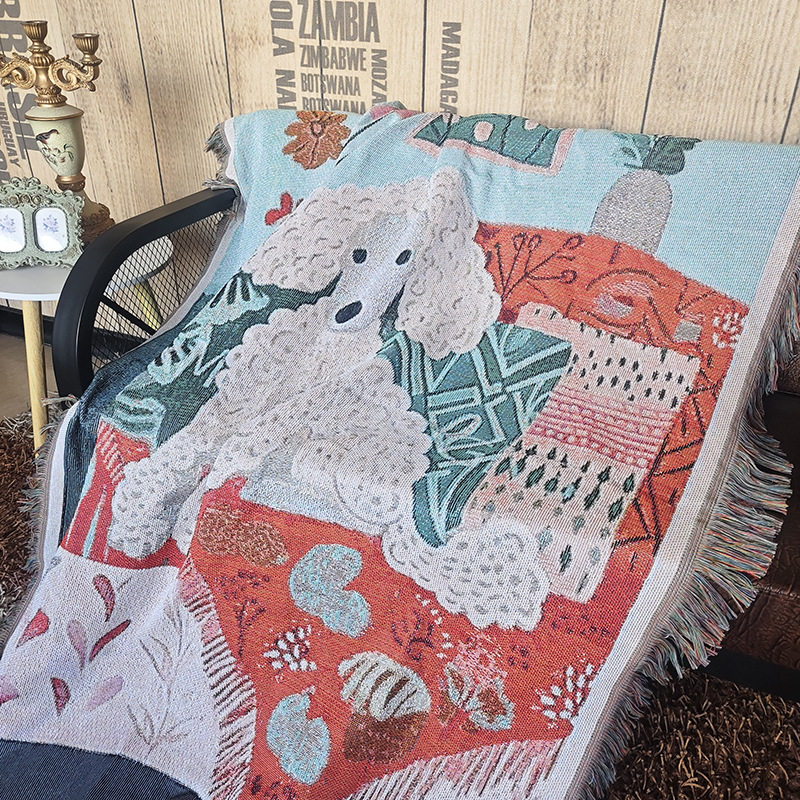 Cute Pet Paradise Sofa Throw Blanket Decorative Dormitory Wall Tapestry Cartoon Sofa Cushion Outdoor Camping Picnic Mat